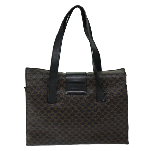 CELINE Macadam Canvas Hand Bag PVC Black Auth 69608 - Picture 2 of 16